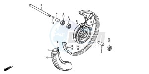 CM125C drawing FRONT WHEEL (E/ED/F/G/SD/SW)