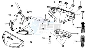 JET EURO 50 drawing HANDLEBAR / HANDLEBAR COVER / DASHBOARD