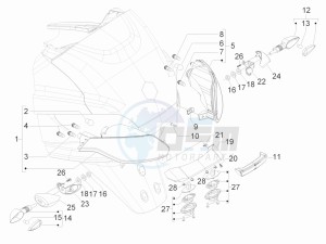 MP3 300 4t 4v ie lt ibrido drawing Tail light - Turn signal lamps