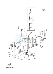 F150AETL drawing PROPELLER-HOUSING-AND-TRANSMISSION-2