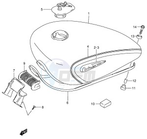 VS800 (E3-E28) INTRUDER drawing FUEL TANK (MODEL K1)