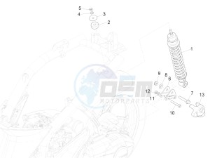 Liberty 125 iGet 4T 3V ie ABS (APAC) drawing Rear suspension - Shock absorber/s