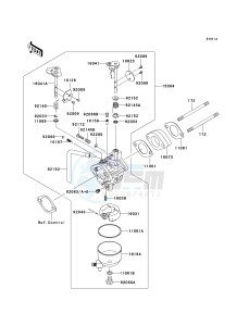 KAF 400 A [MULE 610 4X4] (A6F-AF) A9F drawing CARBURETOR -- A8F - AAF- --- CA- -