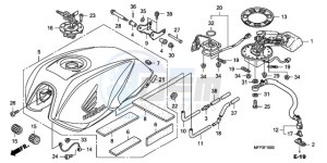 CB1300A9 France - (F / ABS CMF MME TWO) drawing FUEL TANK