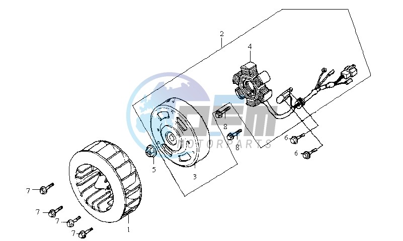 FLYWHEEL WITH MAGNETO / FAN