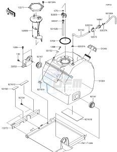 MULE PRO-DXT KAF1000BHF EU drawing Fuel Tank