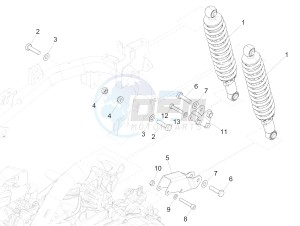 Medley 125 4T ie ABS (EMEA) drawing Rear suspension - Shock absorber/s