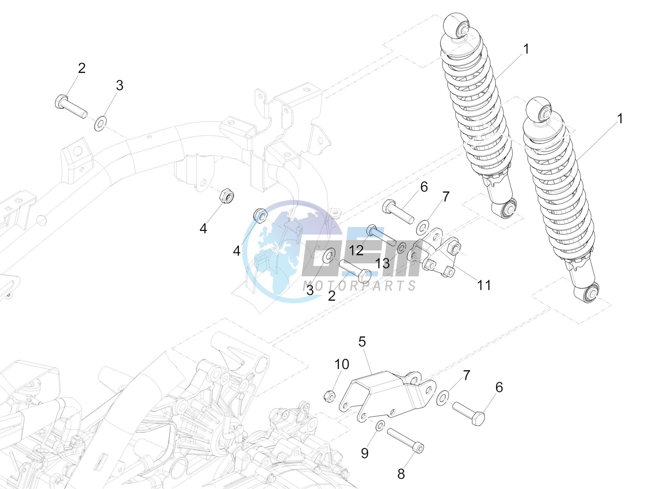 Rear suspension - Shock absorber/s