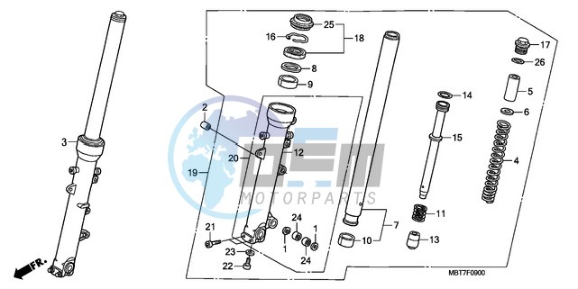 FRONT FORK (XL1000V)