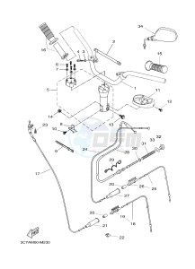 EW50N STUNT NAKED (3C7B) drawing STEERING HANDLE & CABLE