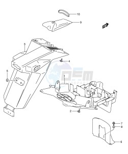 SV1000 (E2) drawing REAR FENDER (SV1000S S1 S2K3)