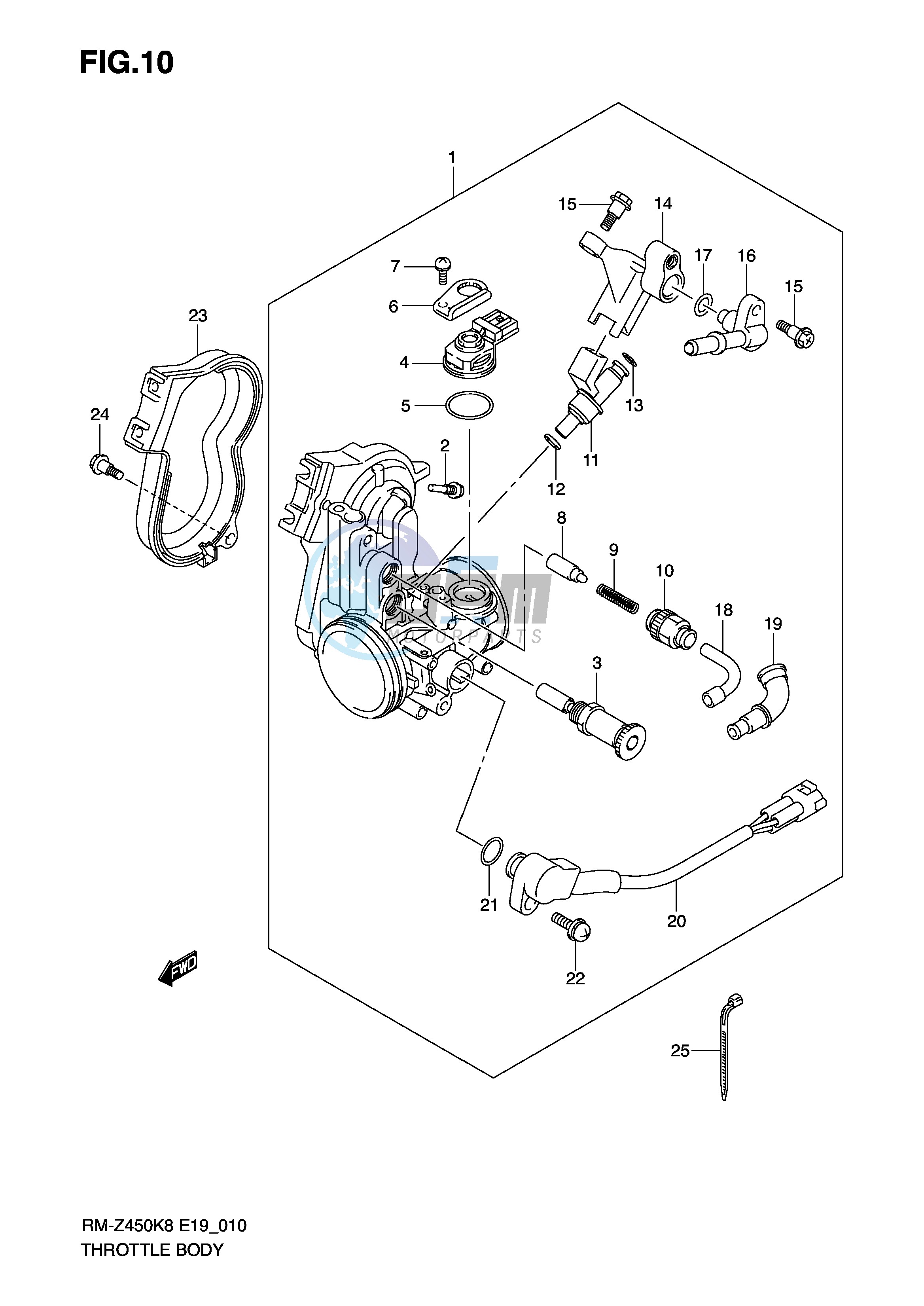 THROTTLE BODY (RM-Z450K8 K9 L0)