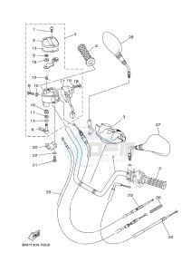 YFM450FWAD GRIZZLY 450 EPS HUNTER (BM72) drawing STEERING HANDLE & CABLE