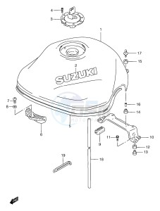 GSF1200 (E2) Bandit drawing FUEL TANK (MODEL W X)