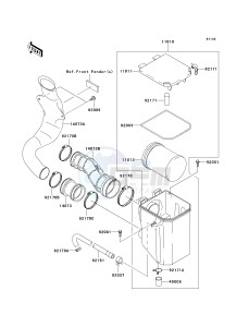 KVF 360 A [PRAIRIE 360 4X4] (A6F-A9F) A6F drawing AIR CLEANER