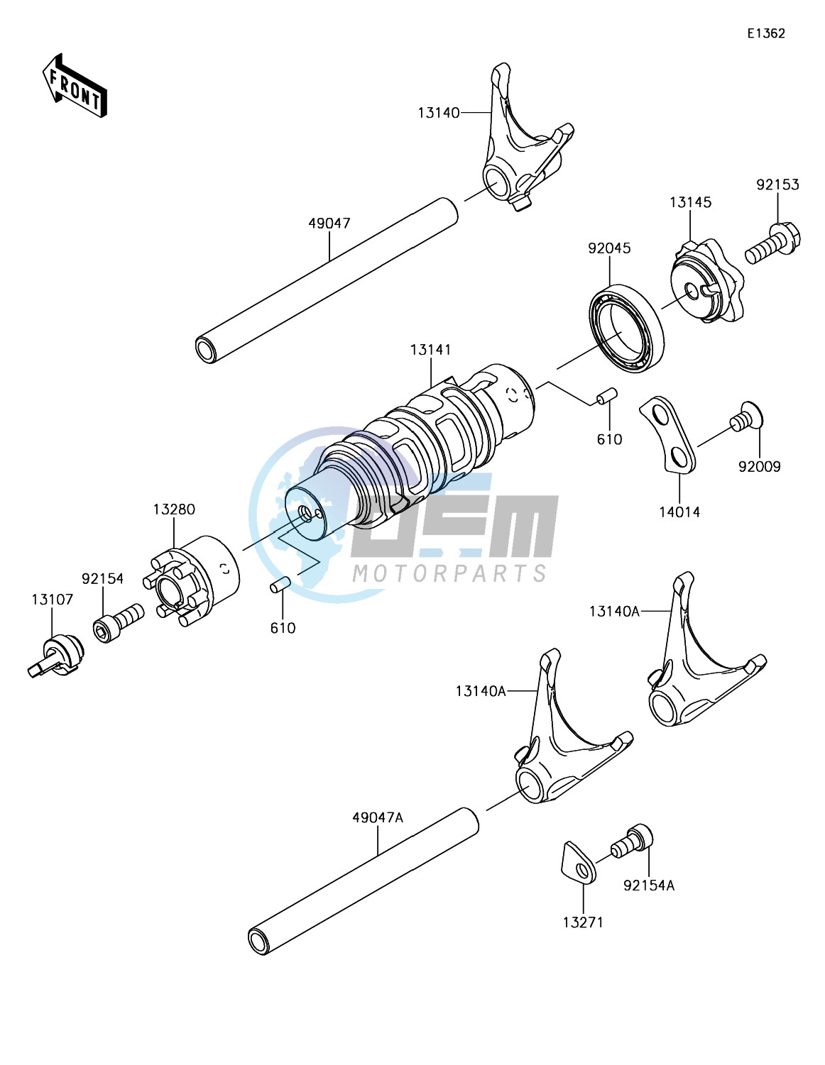 Gear Change Drum/Shift Fork(s)