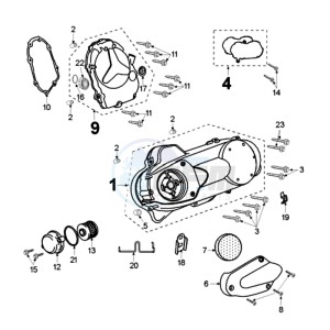 ELY 125DN EU drawing CRANKCASE COVER