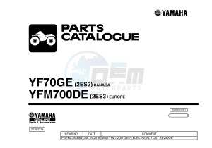 YFM700FWA YFM700DE GRIZZLY 700 (2ES2 2ES3) drawing .1-Front-Page