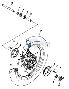 XV VIRAGO 750 drawing FRONT WHEEL