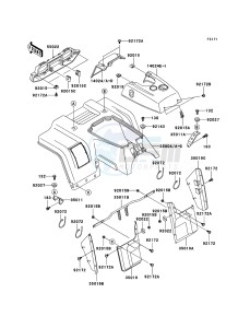 KLF250 KLF250A8F EU GB drawing Front Fender(s)