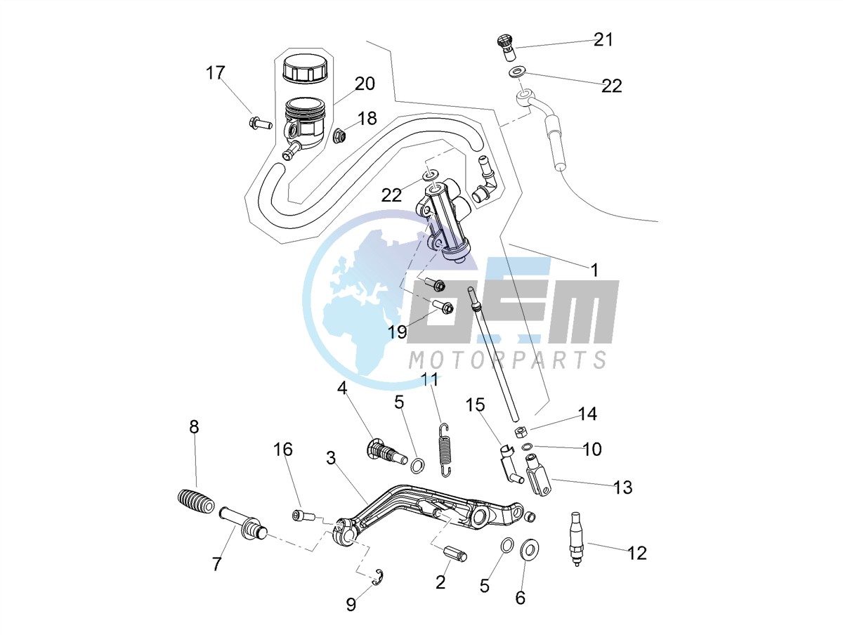 Rear master cylinder