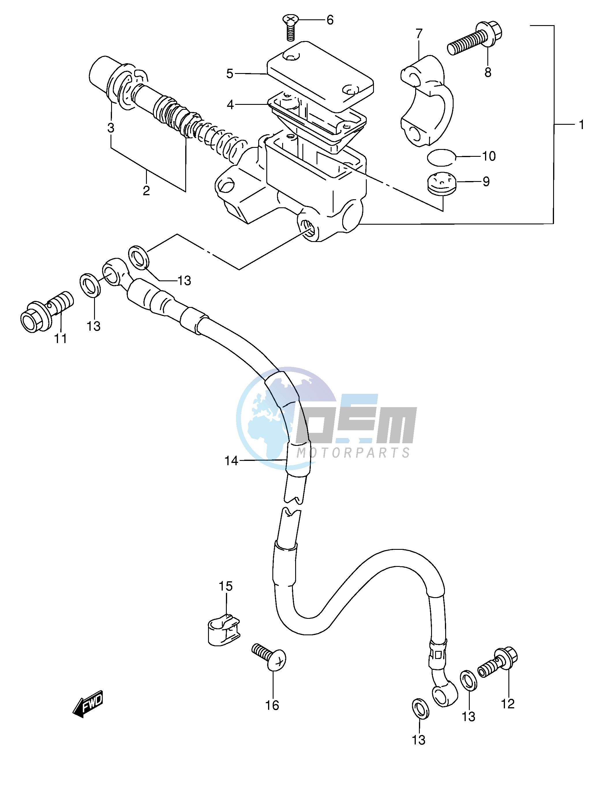 FRONT MASTER CYLINDER (MODEL T P37)