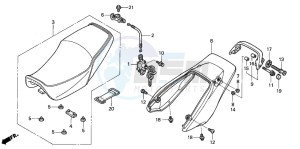 CB1300SA CB1300SUPERBOLD'OR drawing SEAT/REAR COWL