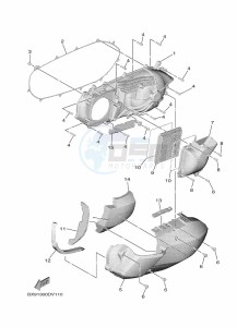 MWD300 TRICITY 300 (BX94) drawing CRANKCASE COVER 1