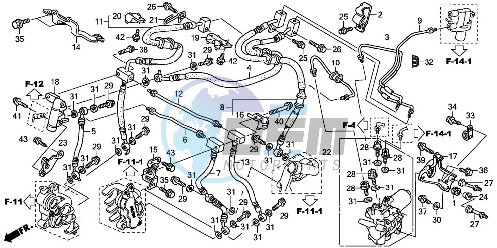 FRONT BRAKE HOSE (ST1300A)