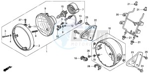 CBF250 drawing HEADLIGHT