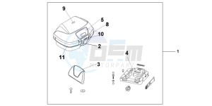 SH150R 125 drawing TOP BOX 45L QUASAR SILVER METALLIC