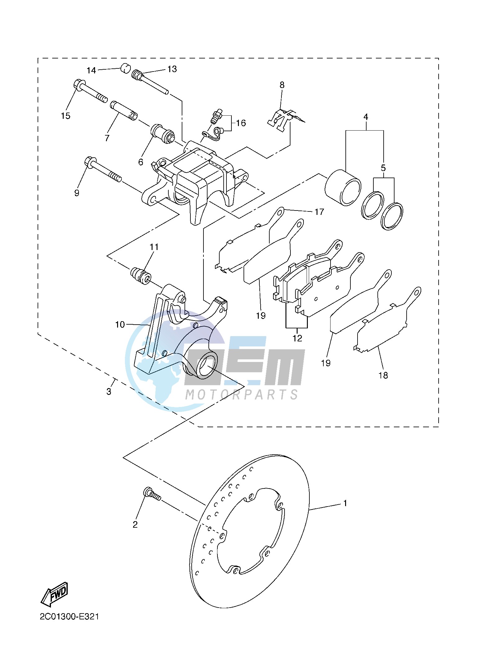 REAR BRAKE CALIPER