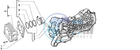 Cylinder-piston-wrist pin assy