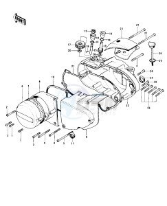 H1 D-F A [KH500] (D-F A8) [KH500] drawing ENGINE COVERS -- 73-75 D_E_F & 76 A8- -