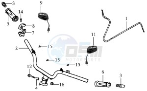 EURO MX 125 DUAL DISK 50 drawing HANDLEBAR / BRAKE LEVERS CPL  L/R