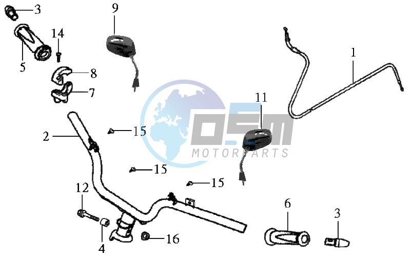 HANDLEBAR / BRAKE LEVERS CPL  L/R