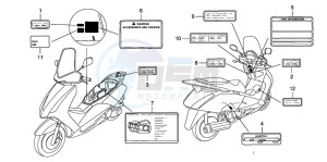 FES150 125 S-WING drawing CAUTION LABEL (FES1253-5)(FES1503-5)