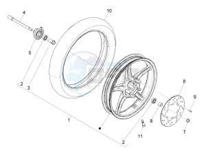 Liberty 150 4t 3v ie lem drawing Front wheel