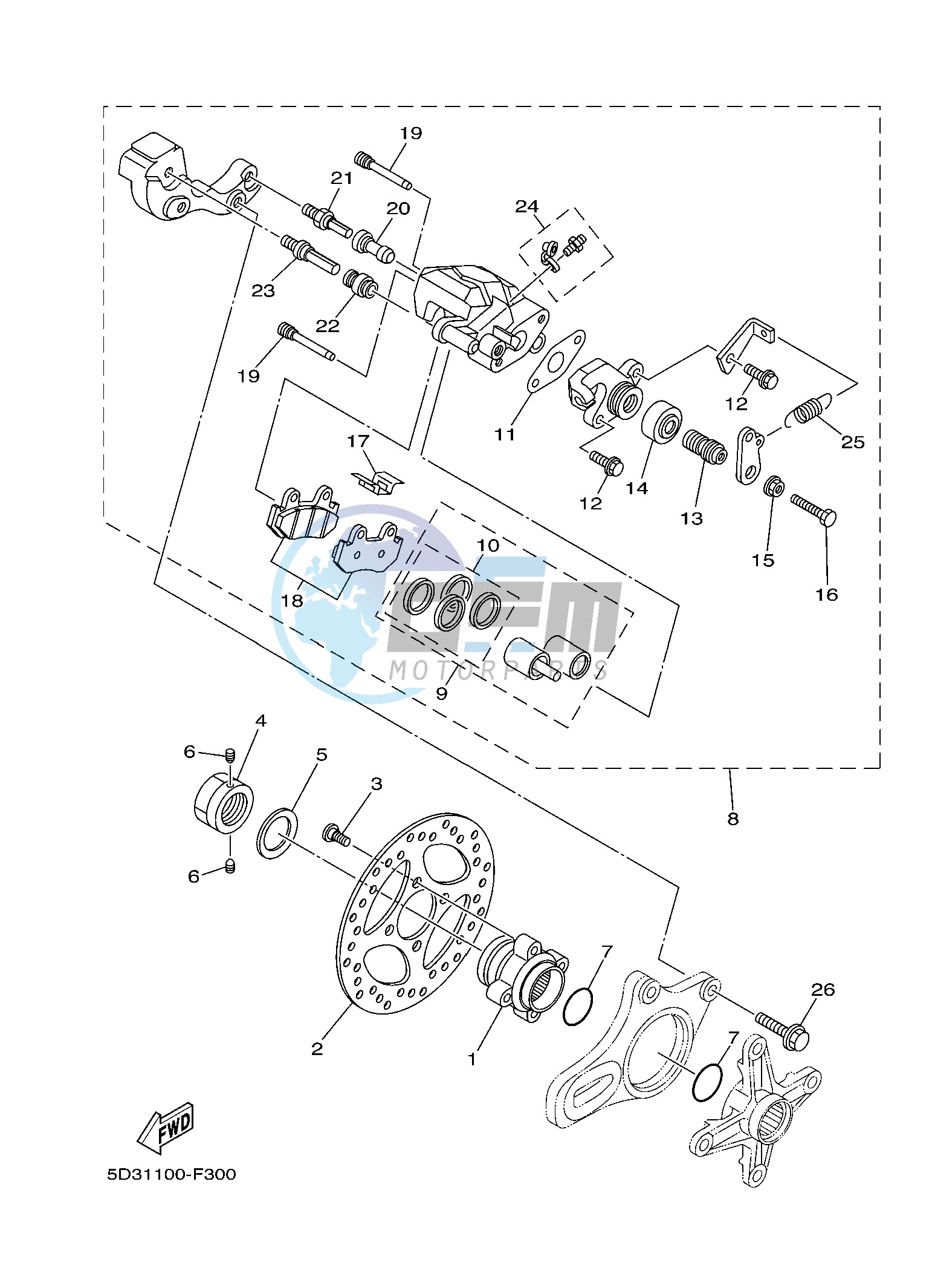 REAR BRAKE CALIPER