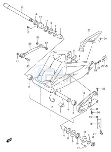 GSX-R750 (E2) drawing REAR SWINGING ARM