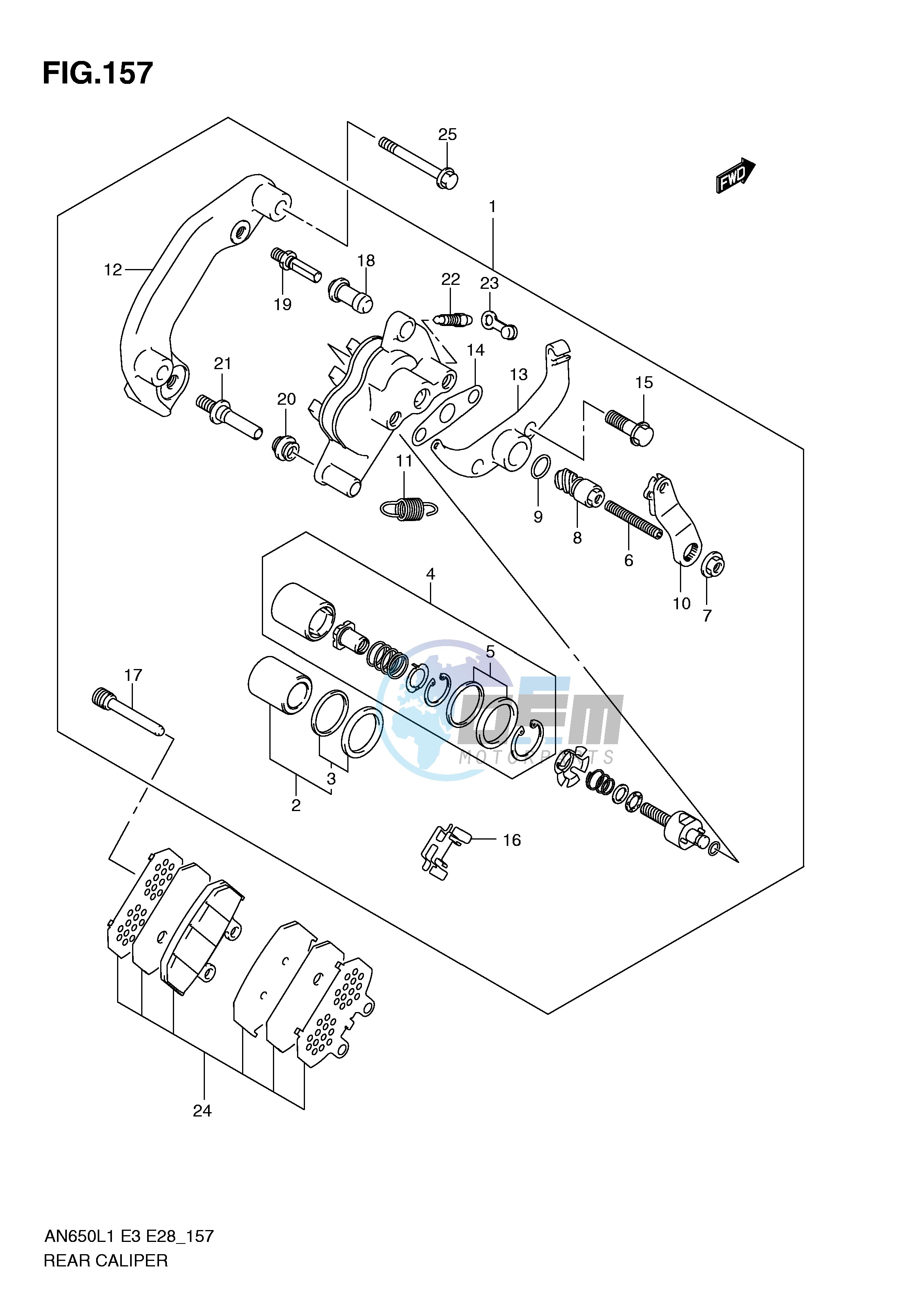 REAR CALIPER (AN650L1 E33)