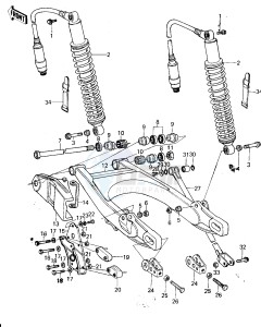 KX 250 A (A4-A5) drawing SWING ARM_SHOCK ABSORBERS -- 78-79- -