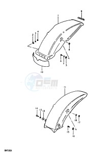 RM100 (N-T-X) drawing REAR FENDER