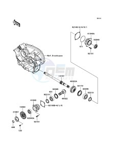 KVF650 4x4 KVF650D6F EU GB drawing Front Bevel Gear