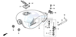 CB250 drawing FUEL TANK