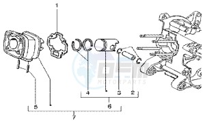 Runner 180 FXR 2t drawing Cylinder-piston-wrist pin assy