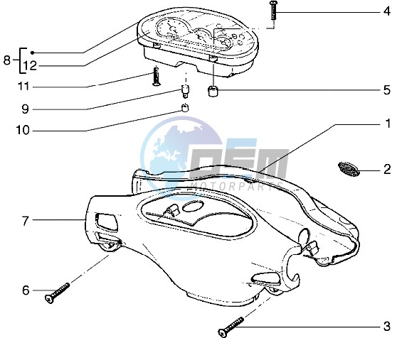 Speedometers Kms. - handlebar cover