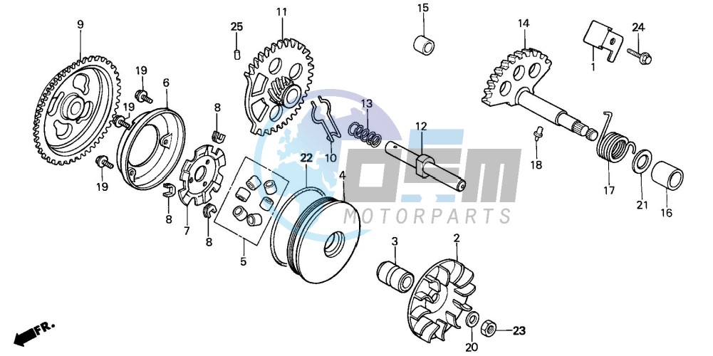 DRIVE FACE/ KICK STARTER SPINDLE