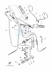 DT125 (3TTW) drawing STEERING HANDLE & CABLE