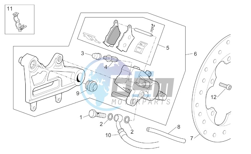 Rear master brake cylinder